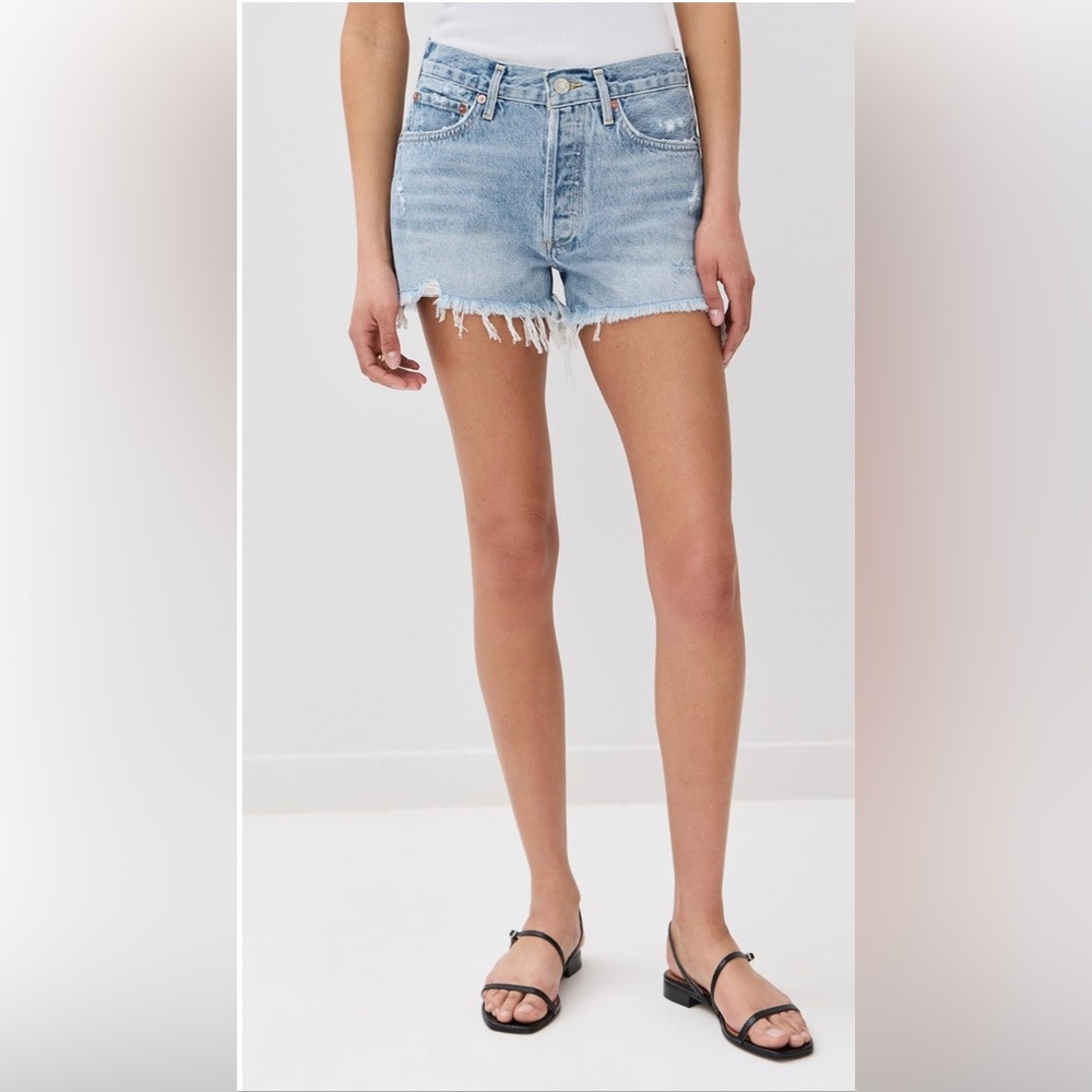 AGOLDE Parker Vintage Cutoff Shorts High Rise Distressed Denim 24